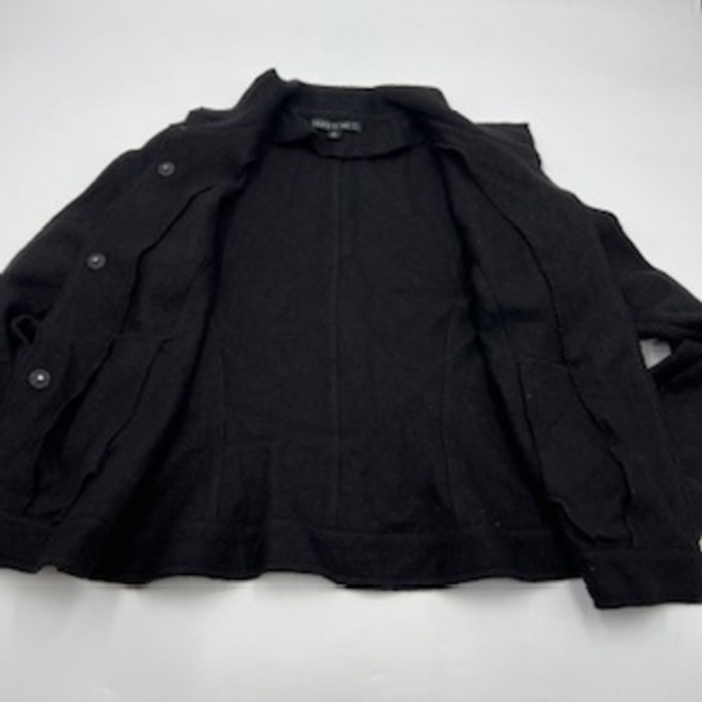 Lafayette 148‎ New York Womens black 100% Boiled Wool Stand Collar Jacket Size 6 - Picture 5 of 15